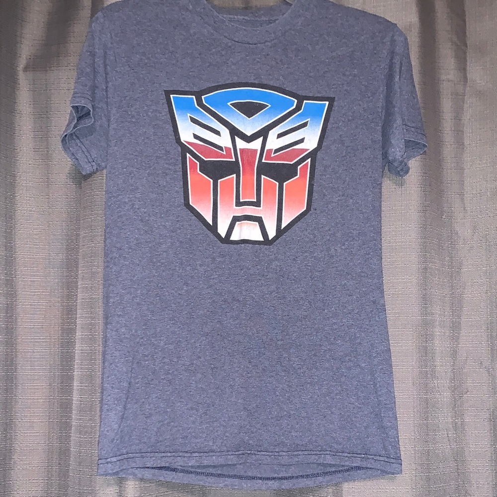 Blue Graphic T-Shirt with Red and Blue Logo